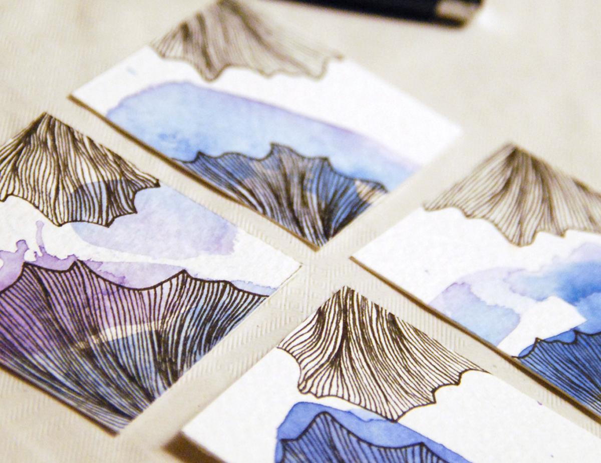 Achtsames Zeichnen fineliner aquarell